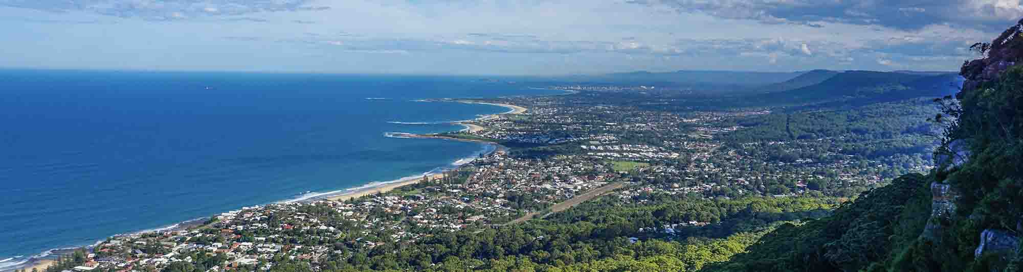 aerial view of wollongong